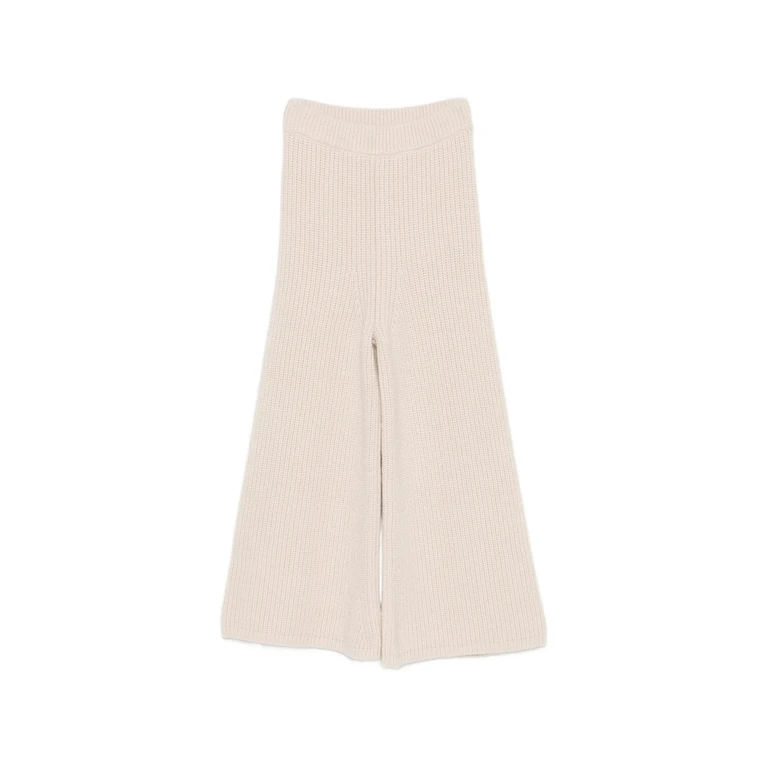 Ribbed-knit Cropped Trousers
