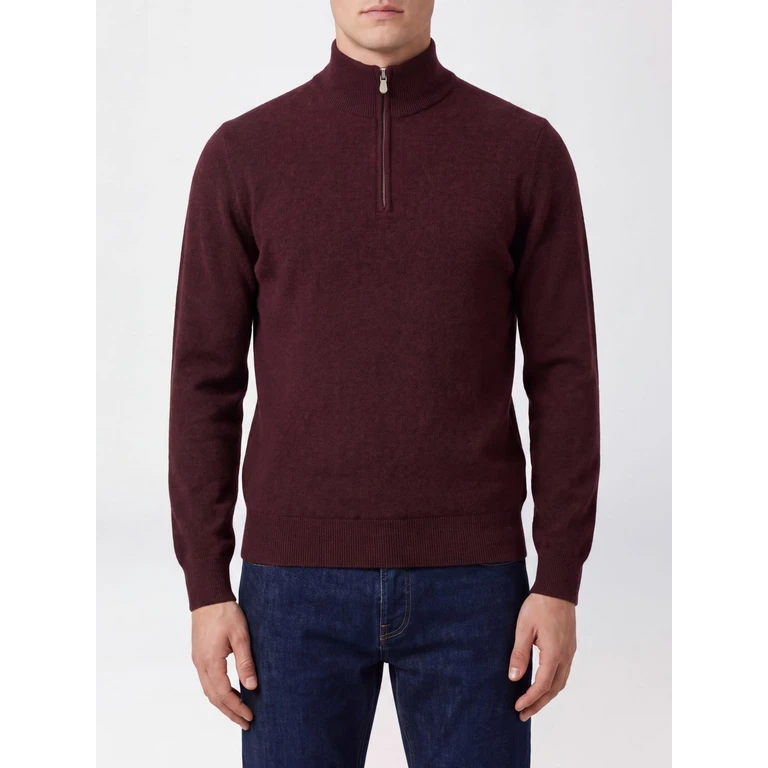 Slim Fit Half-Zip Cashmere Turtleneck Jumper (M2200124CNU36)