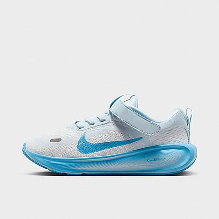 Nike Little Kids Stellar Ride Stretch Lace Running Shoes in Summit White/Glacier Blue/Football Blue Size: 1.0