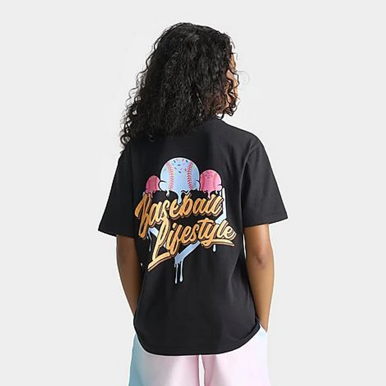 Big Kids Ice Cream T-Shirt in Black/Teal/Pink Size: Small