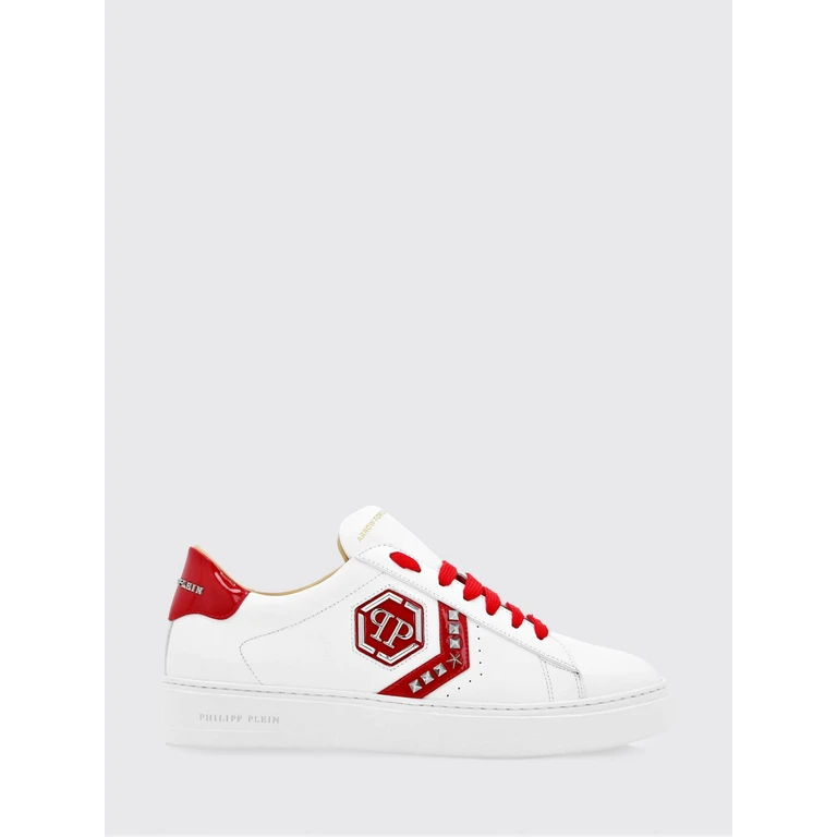 Smooth Leather Low-Top Sneakers with Studs and Hexagon Logo (FADSMSC3997PLE005N0113)