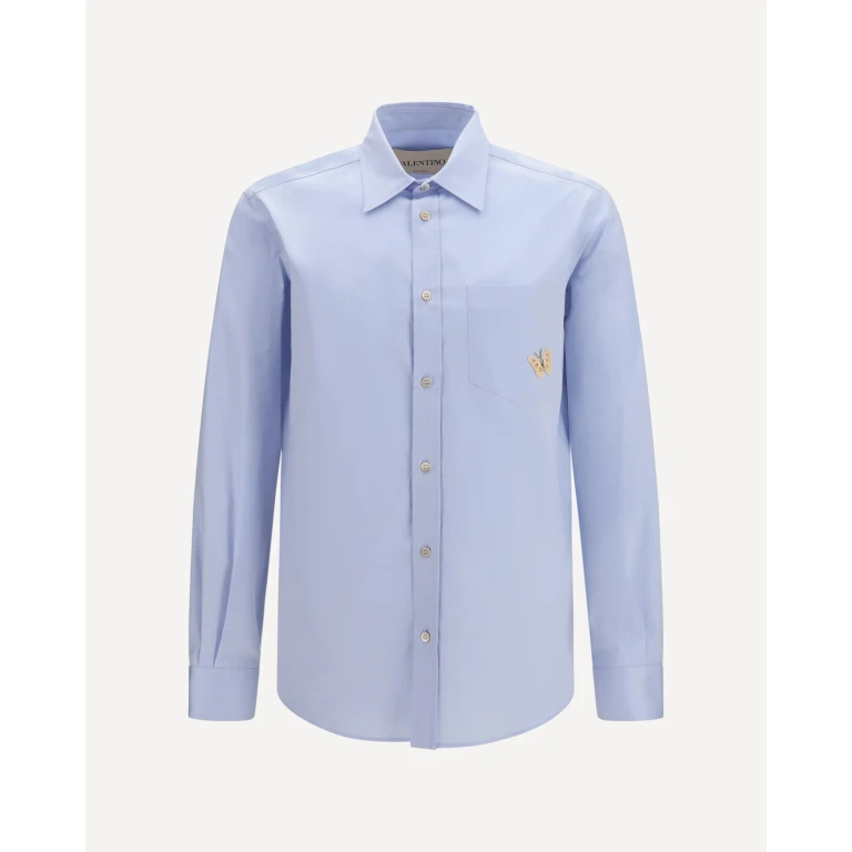 Cotton Shirt with butterfly embroidery Male 39