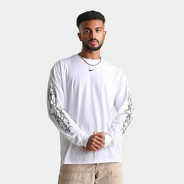 Nike Men's Sportswear Max 90 Neo Long-Sleeve T-Shirt in White Size: Small