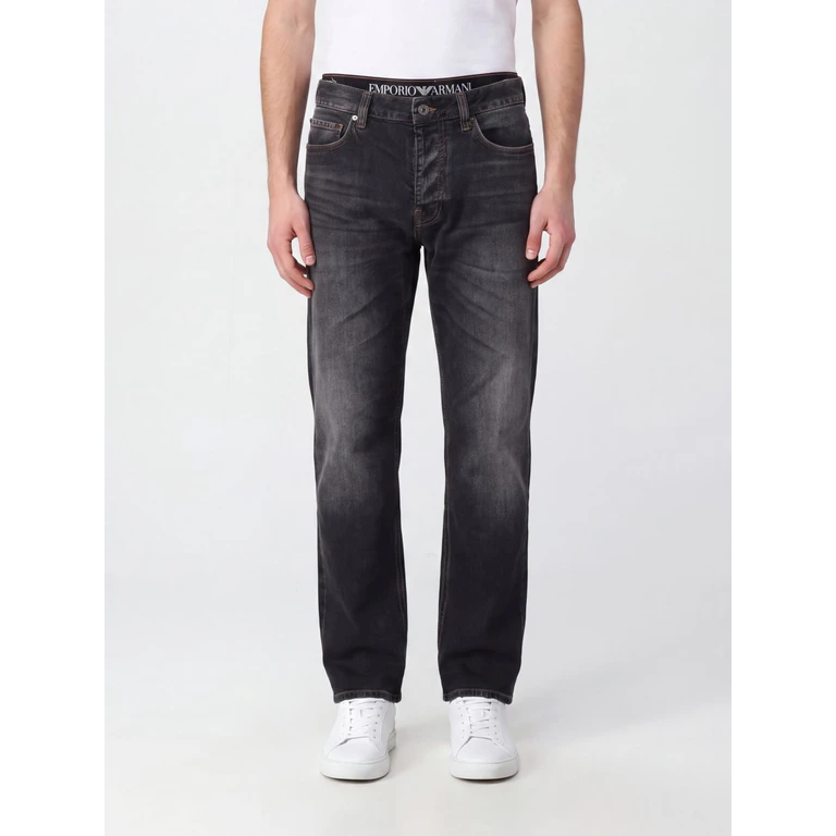 Mid-Rise Straight-Fit Jeans in Cotton Denim (EM006492AF29572M8001)
