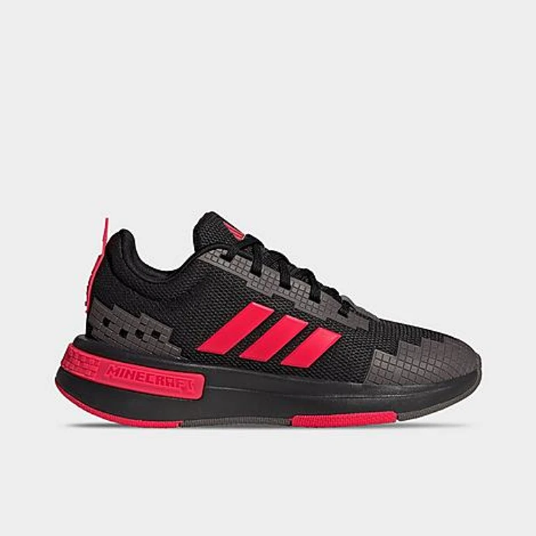 Big Kids x Minecraft Pro Casual Shoes in Core Black/Lucid Red/Grey Strata Size: 3.5