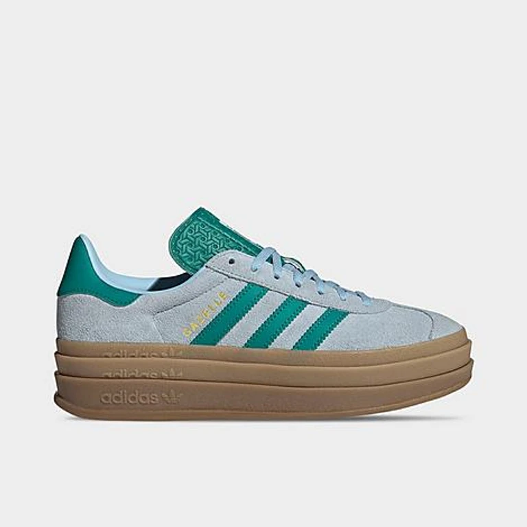 Originals Gazelle Bold Casual Schoenen in Clear Sky/Equipment Green/Gold Metallic