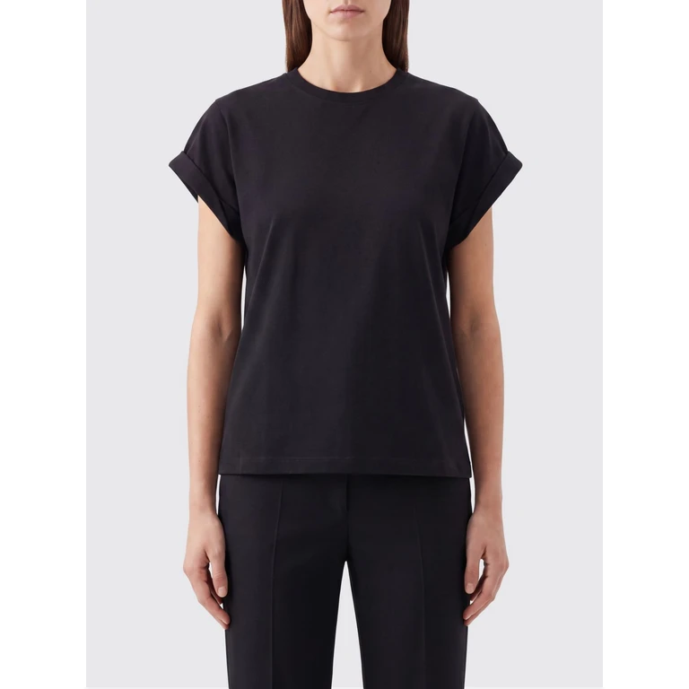 Cotton Crewneck T-shirt with Short Sleeves and Dropped Shoulders (1226JTS007471A1)