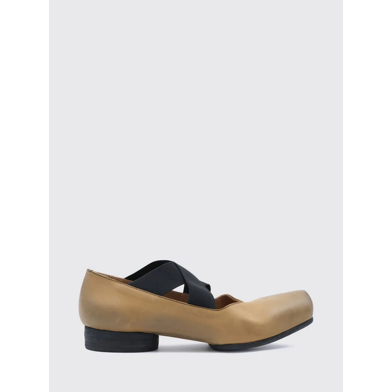 Mary Jane Leather Flats with Square Toe and Elasticized Laces (US9003UW249)