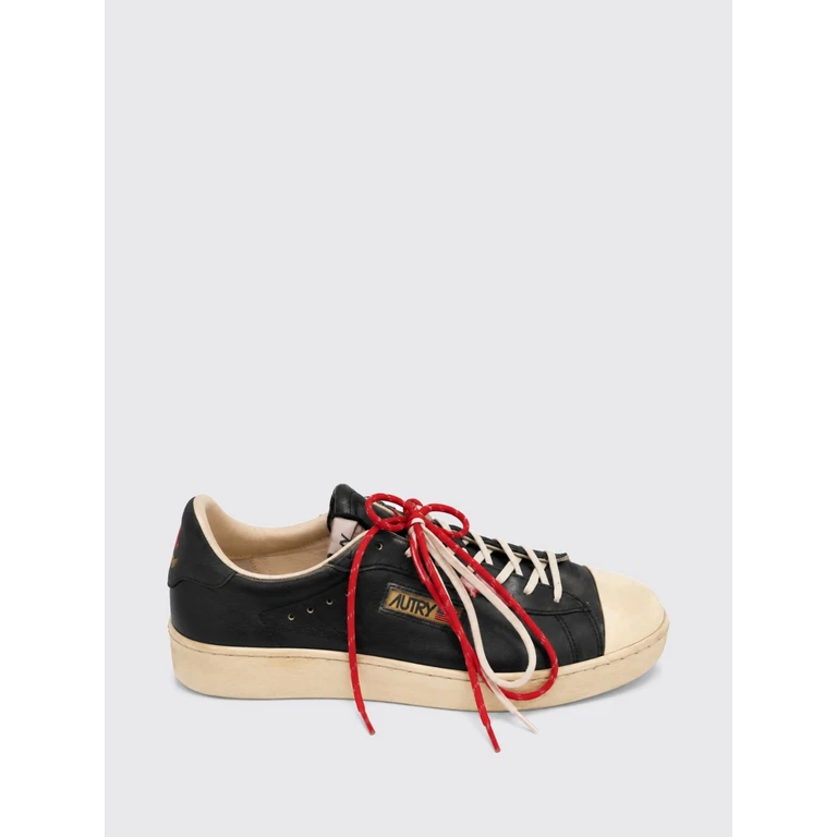 Dallas Vintage Sneakers in zwart leer