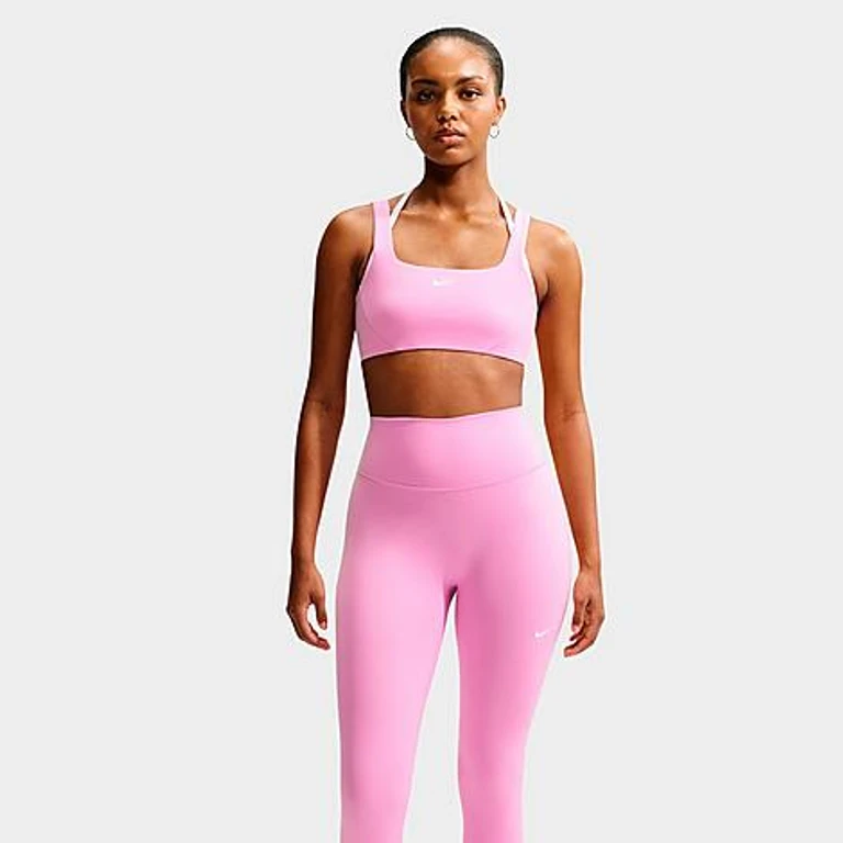 Nike Women's One Light-Support Strappy Sports Bra in Pink Rise/White Size: XXS