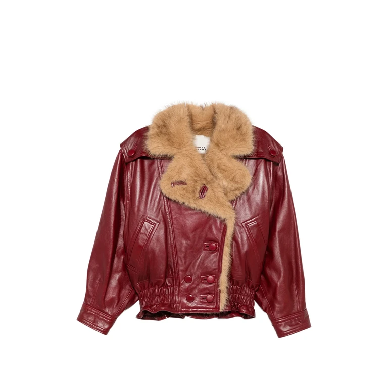 Shearling-trim Leather Jacket