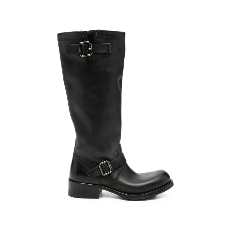 Buckle-detail Leather Boots