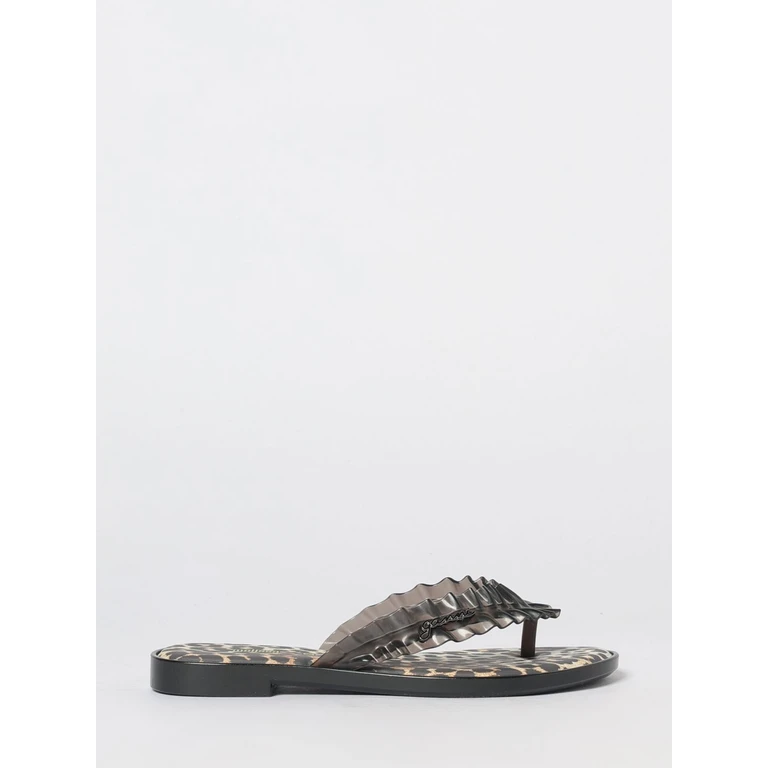 Ruched PVC Thong Sandals with Low Heel (38156BX380)