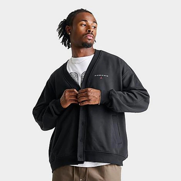 Jordan Men's Flight Cardigan in Black Size: Small