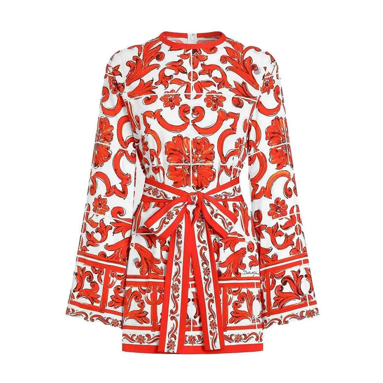 Chemise imprimé majolique en soie