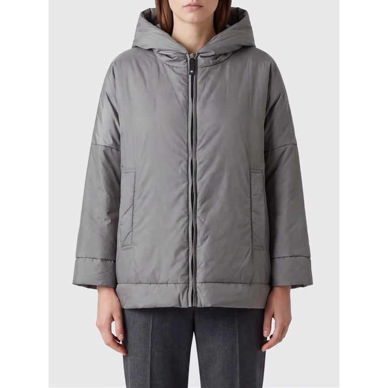 Hooded Short Down Jacket in Technical Fabric with Dropped Shoulders (2629486074600097)