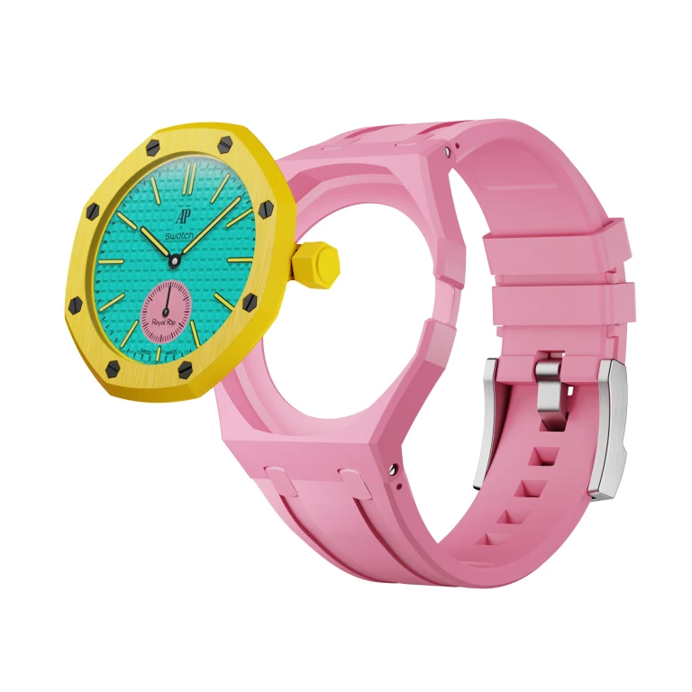 AP x Swatch Royal Pop Performance Band - Bubblegum Pop - Classic Crown Edition Waloo Watch Bands