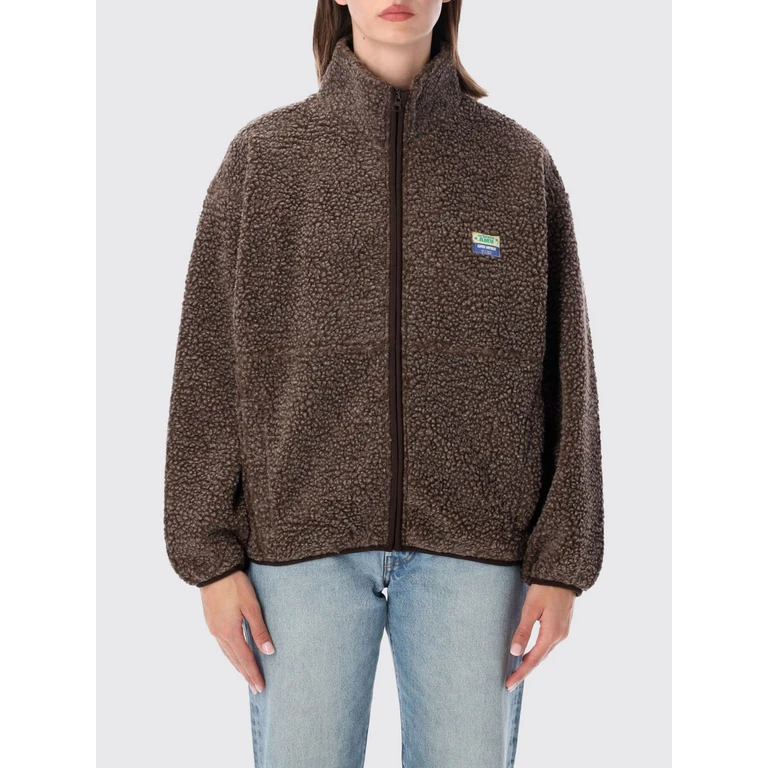 Cropped Fleece Jacket with High Neck and Zip Closure (HOK16CMARRONIER)