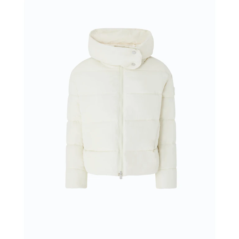 PINKO Giza Quilted Nylon Short Puffer Jacket with High Neck and Love Birds Logo (101602A3EAC10)