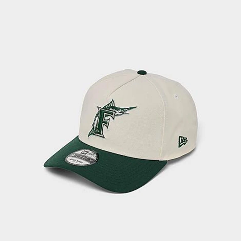 Boné snapback New Era Florida Marlins MLB verde-escuro 9FORTY A-Frame