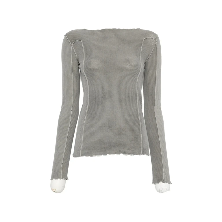 Omato Ribbed-knit Boat-neck Top