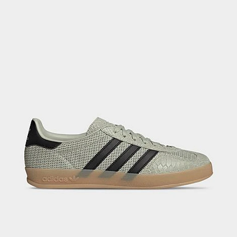 adidas Men's Originals Gazelle Indoor SE Animal Mesh Casual Shoes in Halo Green/Core Black/Gum Size: 7.5