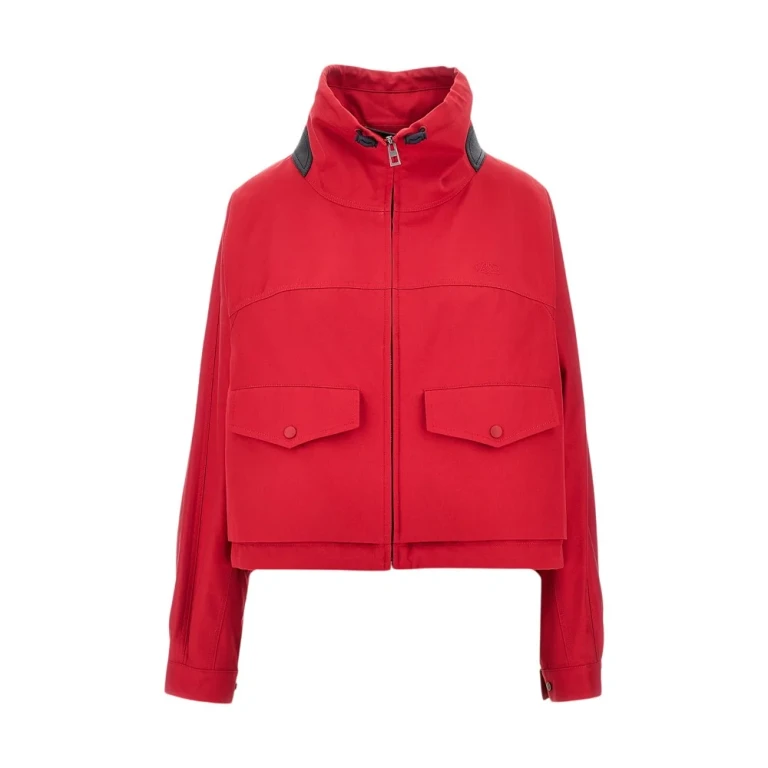 Cotton and silk jacket with leather details Woman 36