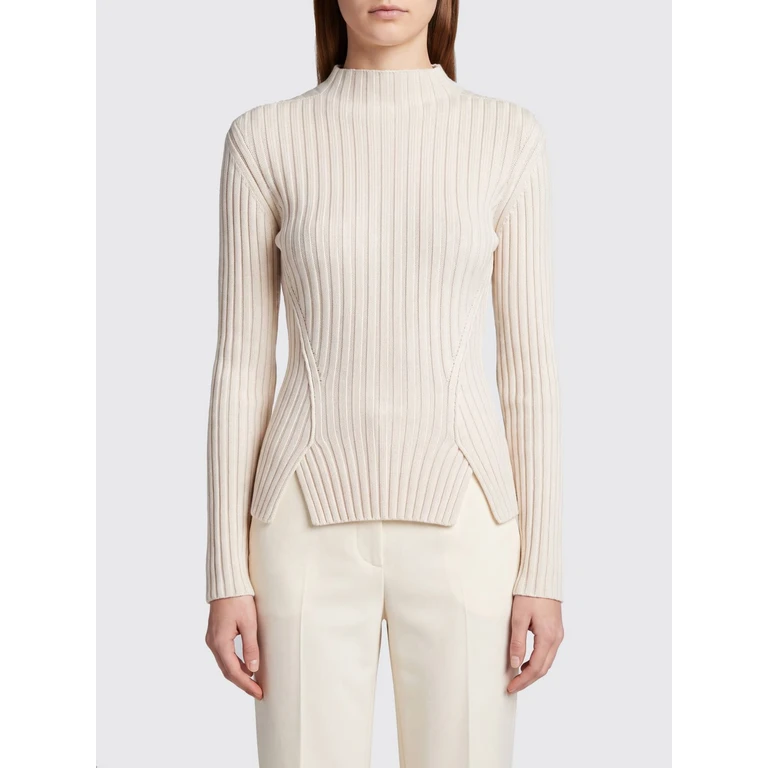 Ribbed Cashmere-Blend Sweater with a Front Slit (1326KJU007314A9893)
