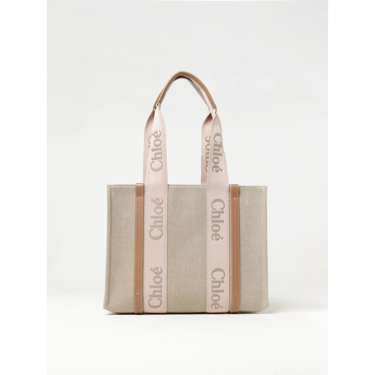 CHLOÉ Woody Canvas Bag with Embroidered Logo (C23AS383L1726Y)