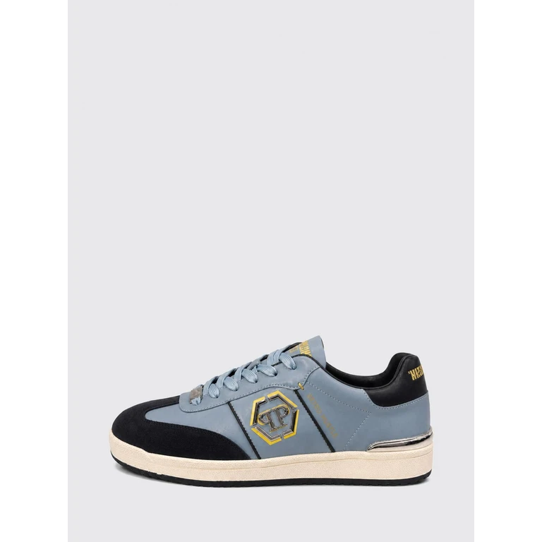 Retro Hustle Leather Sneakers with Hexagon Logo (AAFSUSC1062PLE022N07)