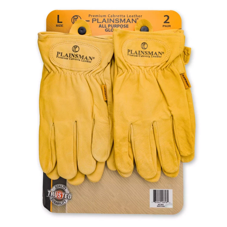 Tan Premium Cabretta Leather Gloves - 2 Pairs (Large):- Large