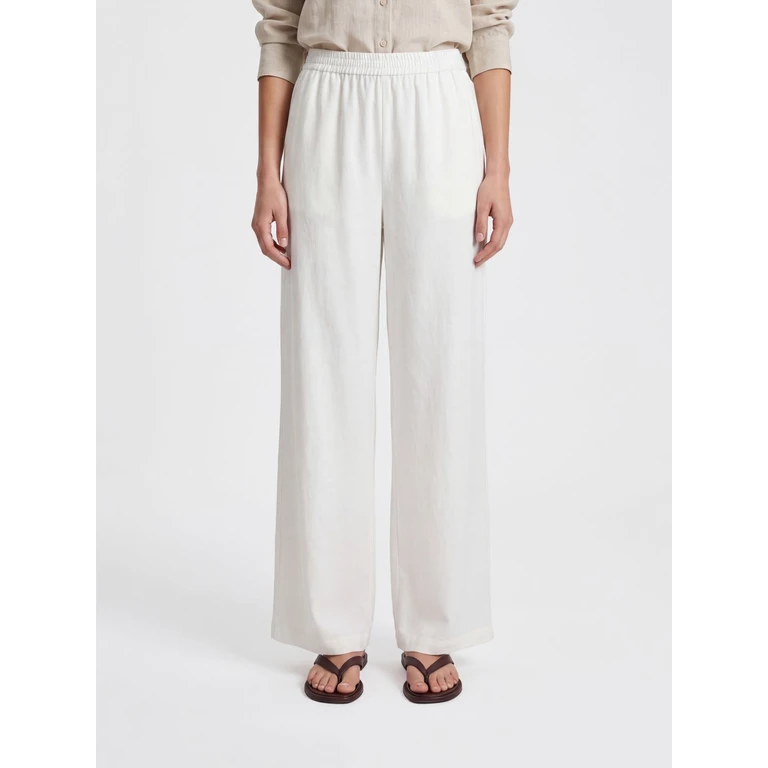 Volontà High-Waisted Silk Palazzo Trousers with Elastic Waist (2621136021600002)