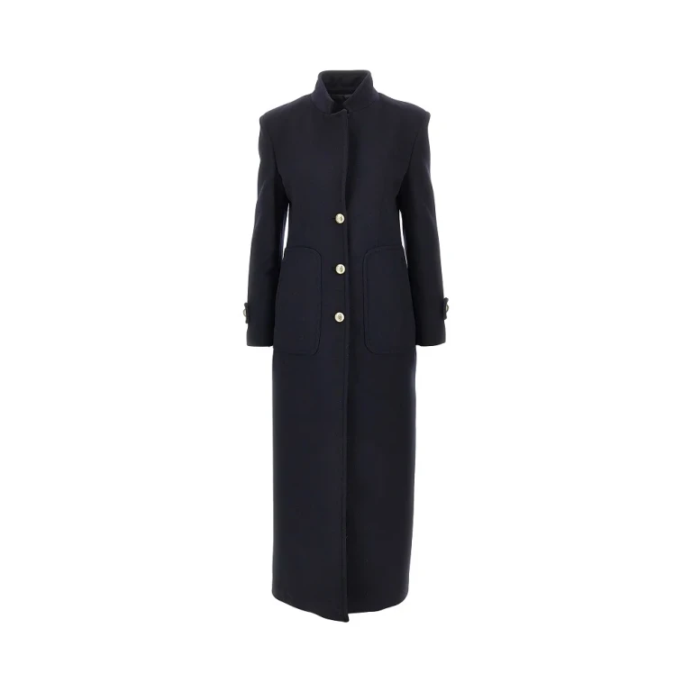 Cloth single-breasted long coat Woman 38