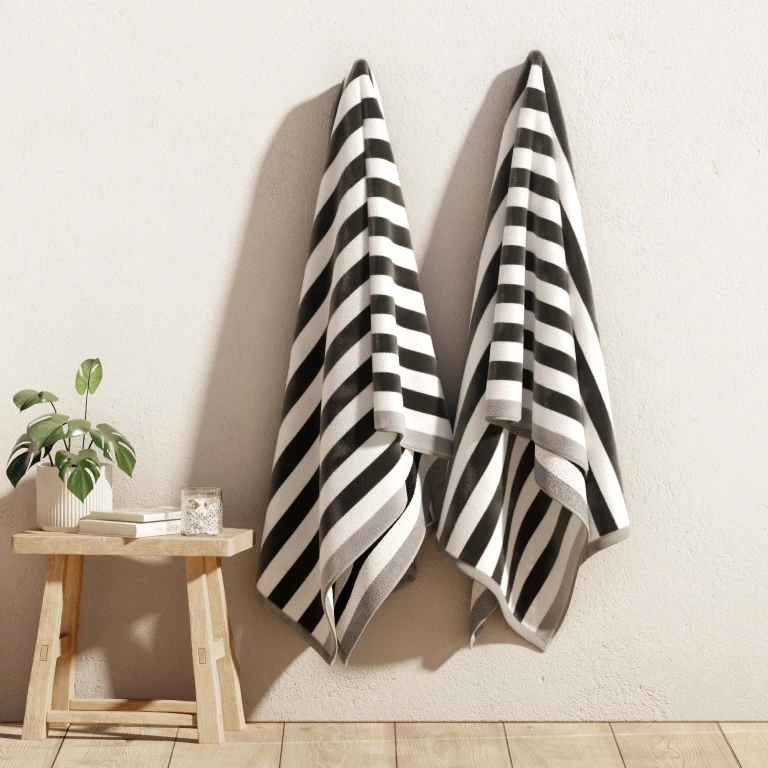 Oversized Striped Border Cabana Beach Towel - Santa Cruz