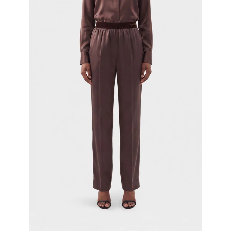 Pantalón de seda Tom Ford con cintura con logo