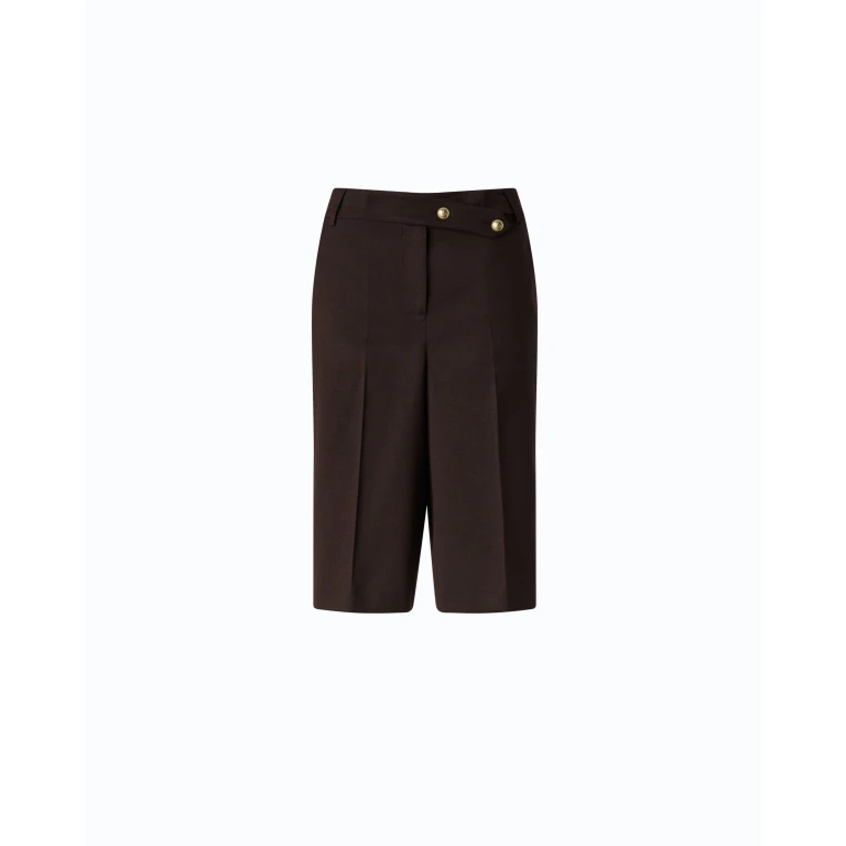 PINKO High-Waisted Knee-Length Wool Blend Shorts (107714A3MSM04)