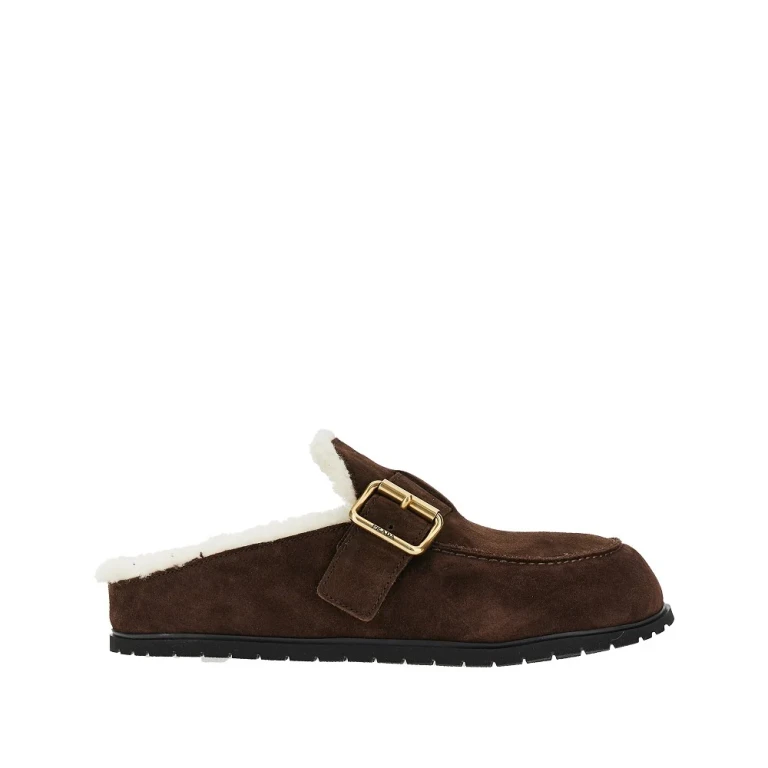 Suede leather and shearling sabot Woman 36