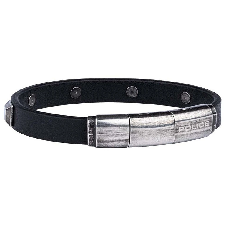 Modern men's leather Bracciale 26344BLSB/02