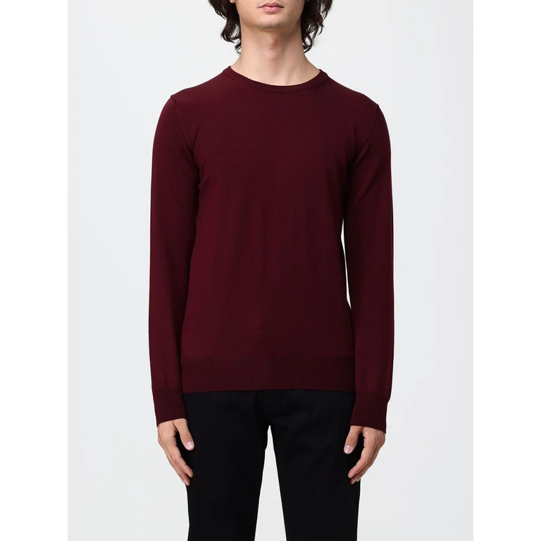 Crewneck Wool Jumper with Long Sleeves and Ribbed Trims (203EP001V0073)