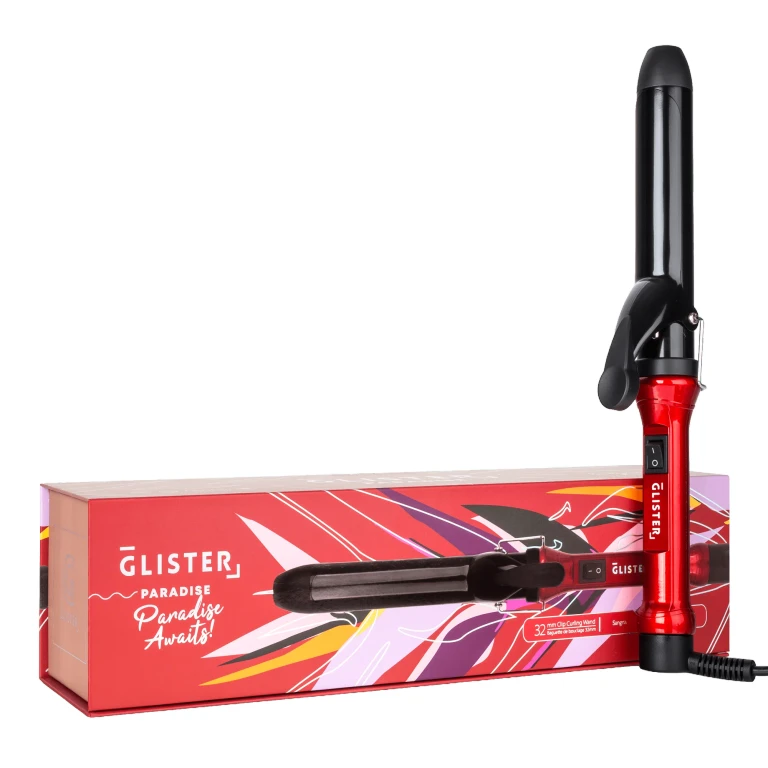 Paradise 32mm Curling Wand with Clip - Tourmaline Ceramic Hair Curler for Voluminous Waves