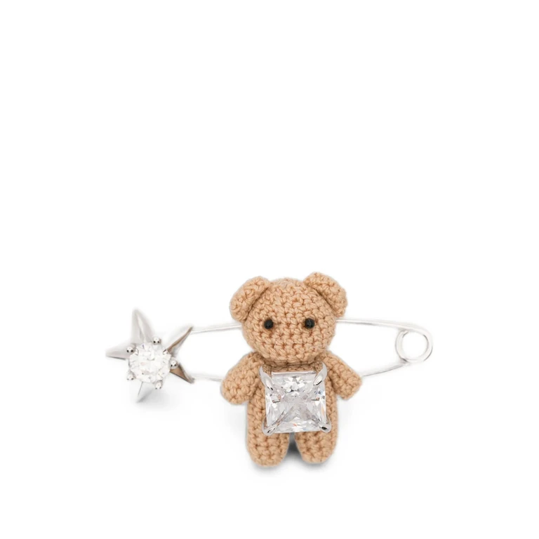 Teddy Bear Star-embellished Brooch