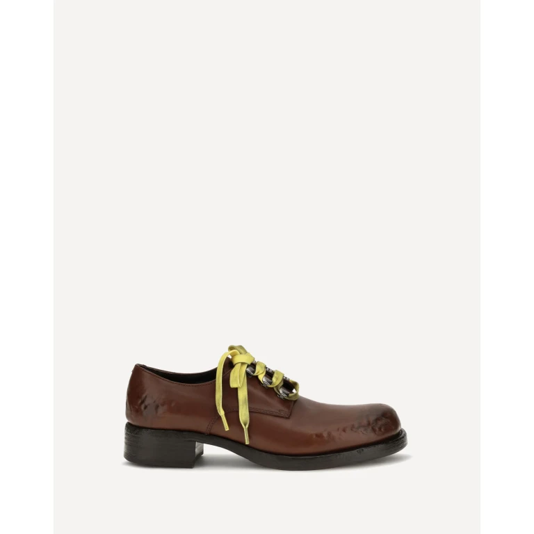 Antique leather lace-up Loafers Female 40