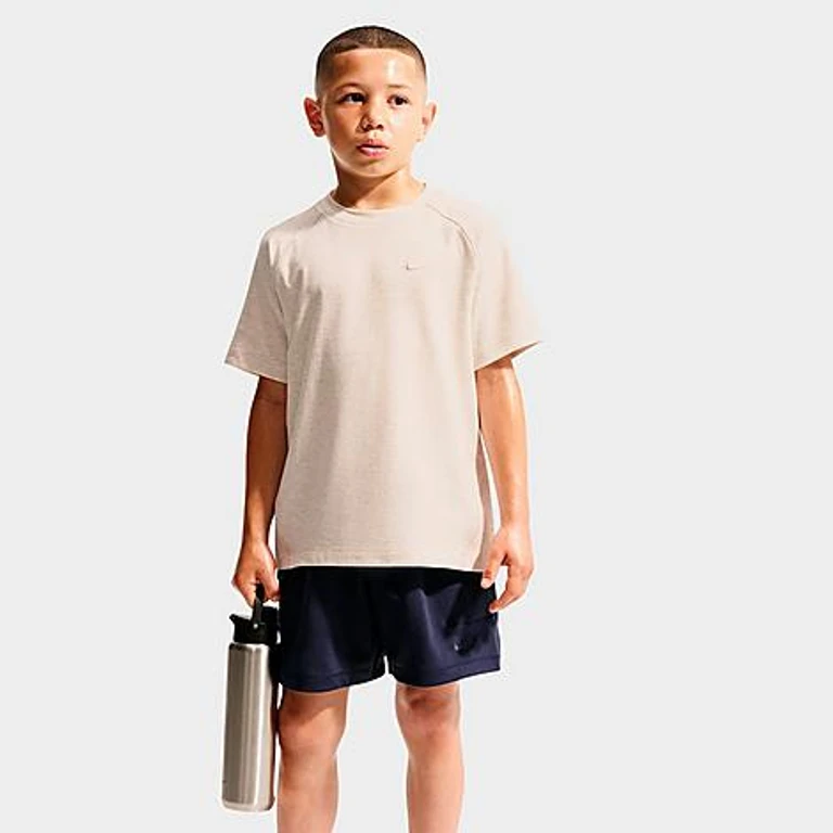 Nike Big Kids Primary Dri-FIT Shirt in Light Orewood Brown/Sail/Heather Size: XS
