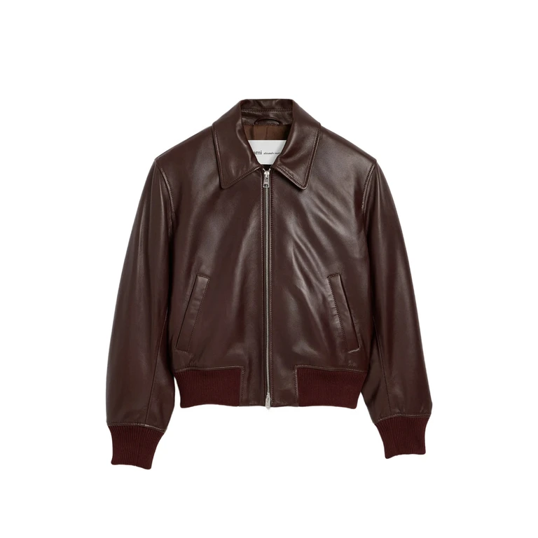 Lamb-leather Zipped Jacket