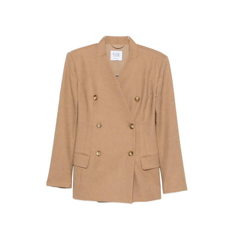 Double-breasted Padded-shoulder Blazer