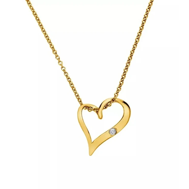 Gold-plated Collana Hot Diamonds X Golden Edit Heart DP1088 (chain, Ciondolo)