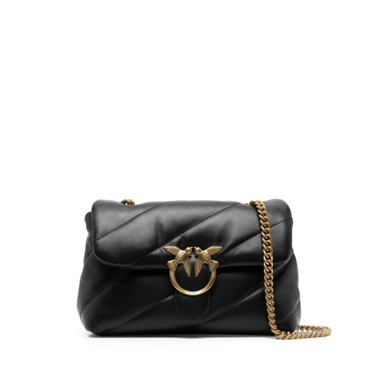 Shoulder Bag Love Classic Puff Black Leather