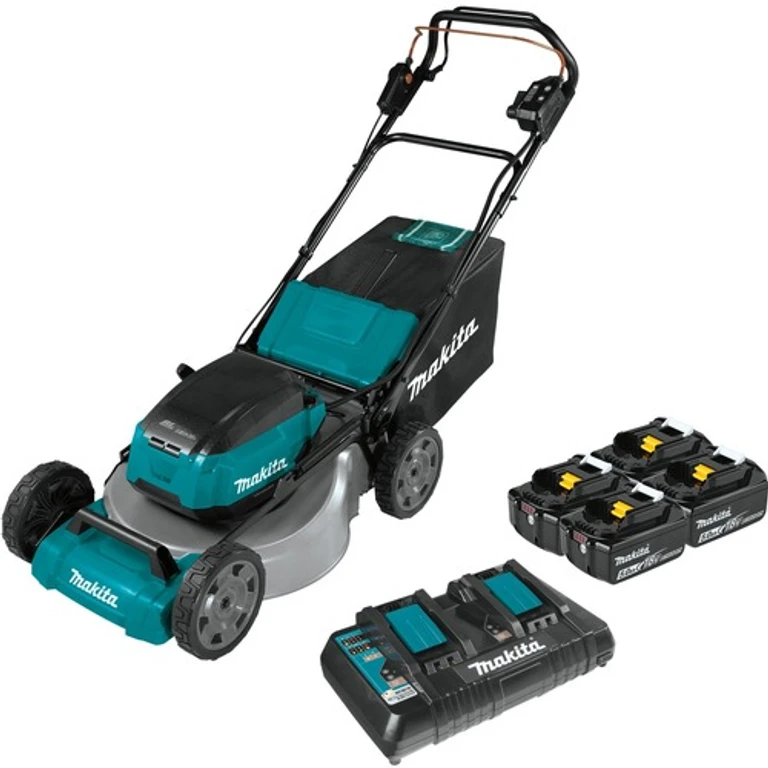 Factory Reconditioned Makita XML08PT1-R 18V X2 (36V) LXT Brushless Lithium-Ion 21 in. Cordless Self-Propelled Commercial Lawn Mower Kit with 4 Batteries (5 Ah)