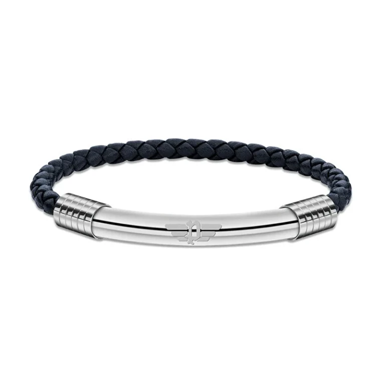 Dark blue leather Bracciale Gear PEAGB2211504 - Length: 19 cm