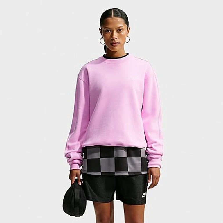 Studio Fleece Medium Weight Athletic Department "Graphic Pack" Crewneck Sweatshirt in Pink Rise/Sail